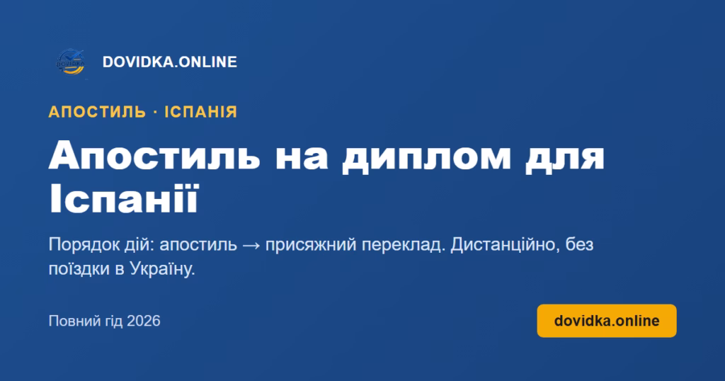Апостиль на диплом для Іспанії – DOVIDKA.ONLINE