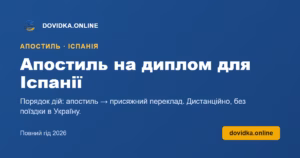 Апостиль на диплом для Іспанії – DOVIDKA.ONLINE